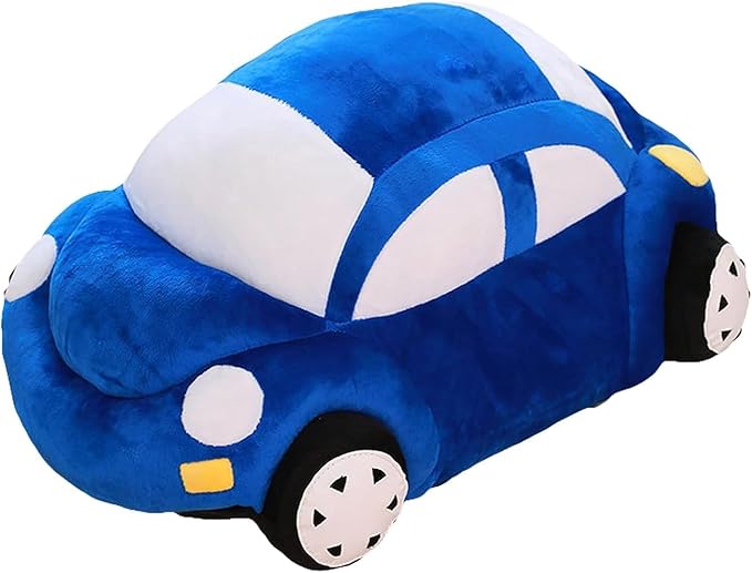 Car Stuffed Animal,Blue Car Shaped Plush Pillow Toy,Gifts for Boys,Kids