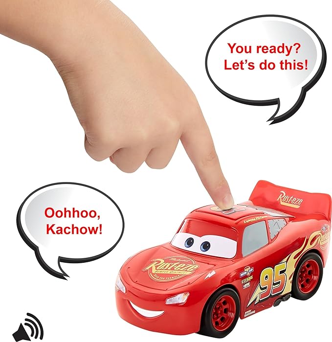 Disney Pixar Cars Track Talkers Toy Vehicles, Lightning McQueen Talking Car, 5.5-inch Character Collectible