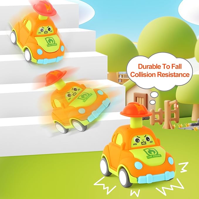 Car Toys for Toddlers 1-3 One Year Old Boy Birthday Gift for Boys Girls 1-3 Pull Back City Vehicle
