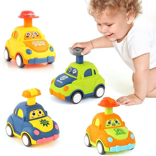 Car Toys for Toddlers 1-3 One Year Old Boy Birthday Gift for Boys Girls 1-3 Pull Back City Vehicle