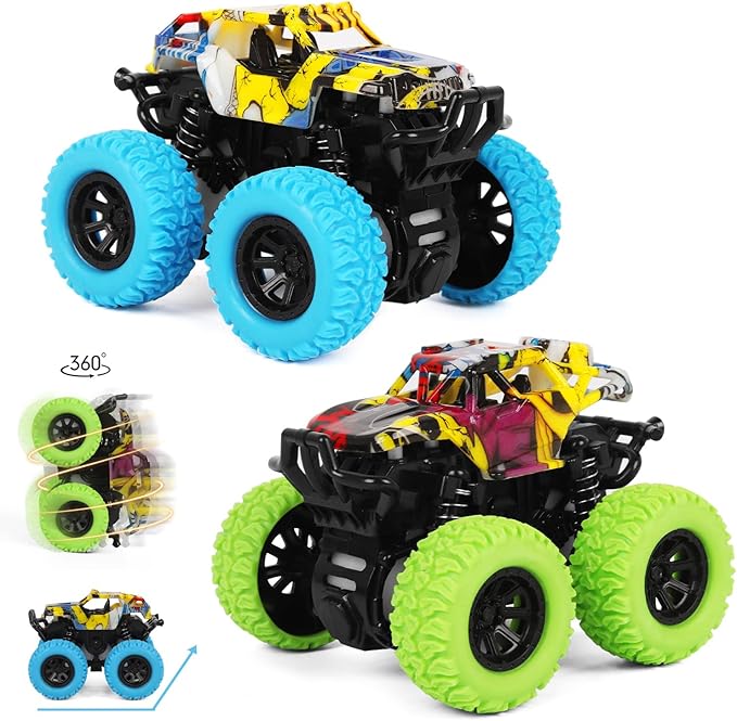 Truck Toys for Ages 2-4, Friction Cars for Toddlers 1-3 Push and Go