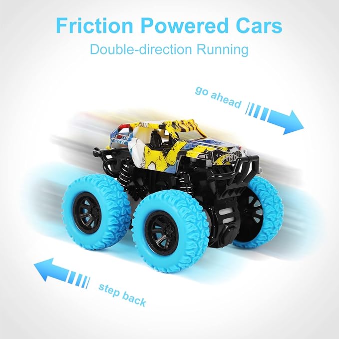 Truck Toys for Ages 2-4, Friction Cars for Toddlers 1-3 Push and Go