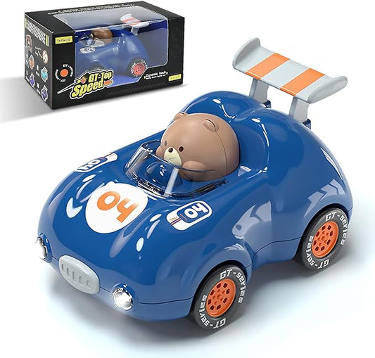 1-3 Years Old Kids Activated Light-up Car for Toddler -3-6 Years Old Inertia Drive Pull Back Car