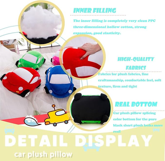 Car Stuffed Animal,Blue Car Shaped Plush Pillow Toy,Gifts for Boys,Kids